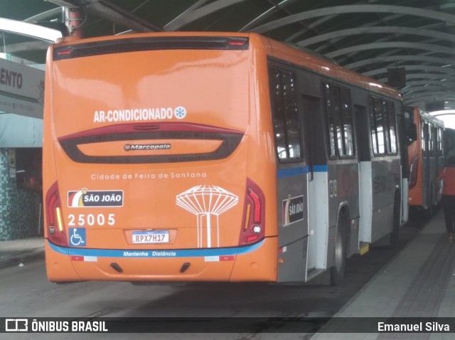 Auto Ônibus São João 25005 na cidade de Feira de Santana, Bahia, Brasil, por Emanuel Silva. ID da foto: 11946886.