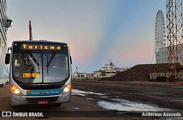 Auto Ônibus Fagundes RJ 101.155 na cidade de Rio de Janeiro, Rio de Janeiro, Brasil, por Anderson Azevedo. ID da foto: 11945923.