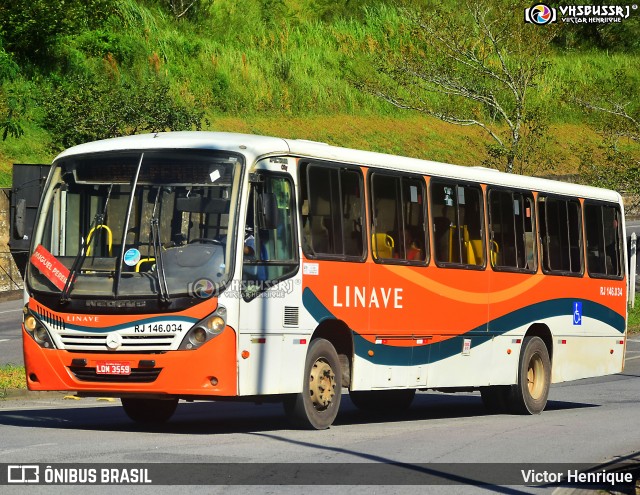 Linave Transportes RJ 146.034 na cidade de Petrópolis, Rio de Janeiro, Brasil, por Victor Henrique. ID da foto: 11947493.