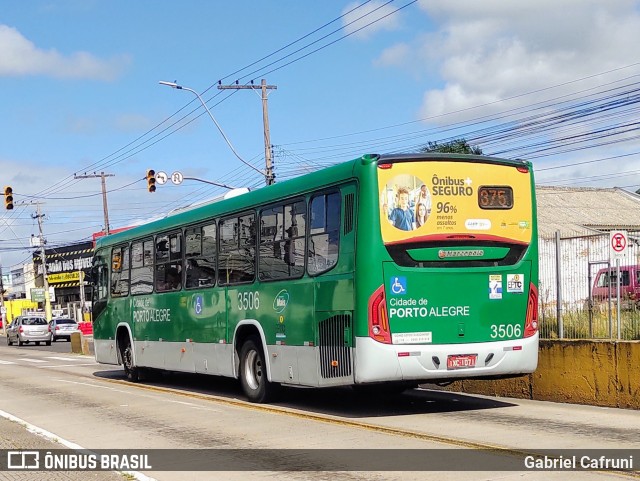 Empresa Gazômetro de Transportes 3506 na cidade de Porto Alegre, Rio Grande do Sul, Brasil, por Gabriel Cafruni. ID da foto: 11946078.