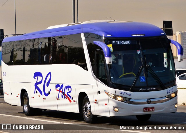 RC Tur Transportes e Turismo 2610 na cidade de São Paulo, São Paulo, Brasil, por Márcio Douglas Ribeiro Venino. ID da foto: 11949531.