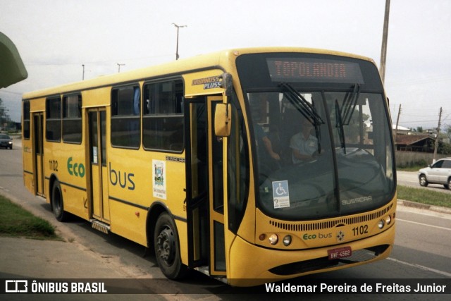 Ecobus 1102 na cidade de São Sebastião, São Paulo, Brasil, por Waldemar Pereira de Freitas Junior. ID da foto: 11950394.