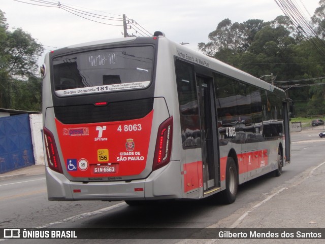 Express Transportes Urbanos Ltda 4 8063 na cidade de São Paulo, São Paulo, Brasil, por Gilberto Mendes dos Santos. ID da foto: 11950490.