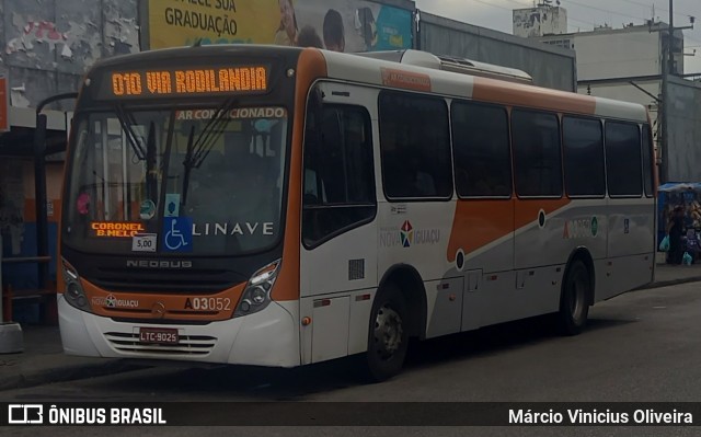 Linave Transportes A03052 na cidade de Nova Iguaçu, Rio de Janeiro, Brasil, por Márcio Vinicius Oliveira. ID da foto: 11954589.