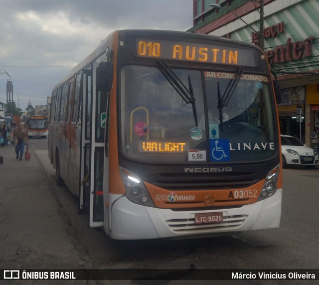 Linave Transportes A03052 na cidade de Nova Iguaçu, Rio de Janeiro, Brasil, por Márcio Vinicius Oliveira. ID da foto: 11954595.