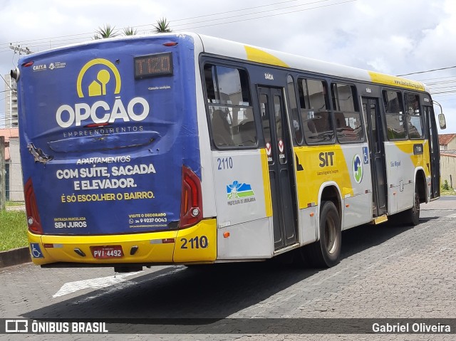 Transporte Urbano São Miguel 2110 na cidade de Uberlândia, Minas Gerais, Brasil, por Gabriel Oliveira. ID da foto: 11954537.