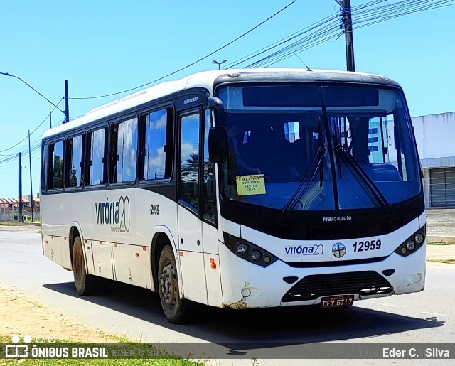 Vitória Transportes 12959 na cidade de Aracaju, Sergipe, Brasil, por Eder C.  Silva. ID da foto: 11954169.