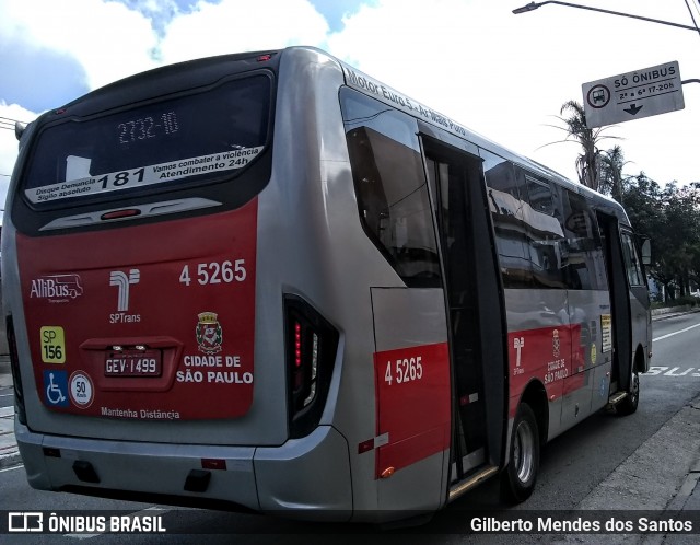 Allibus Transportes 4 5265 na cidade de São Paulo, São Paulo, Brasil, por Gilberto Mendes dos Santos. ID da foto: 11954692.