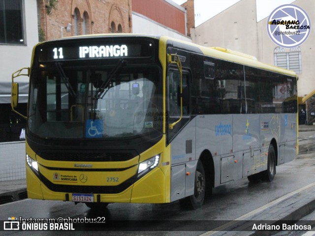 City Transporte Urbano Intermodal Sorocaba 2752 na cidade de Sorocaba, São Paulo, Brasil, por Adriano Barbosa. ID da foto: 11955018.
