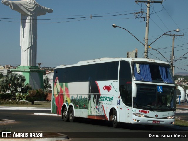 Eucatur - Empresa União Cascavel de Transportes e Turismo 4024 na cidade de Rio Verde, Goiás, Brasil, por Deoclismar Vieira. ID da foto: 11954784.