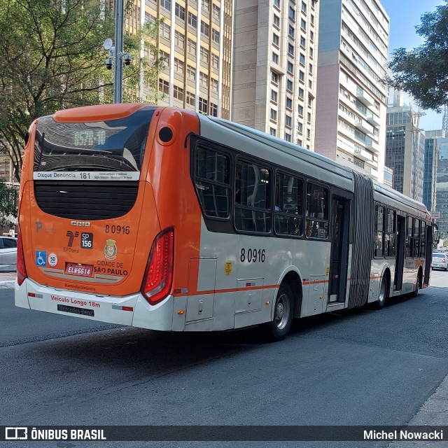 TRANSPPASS - Transporte de Passageiros 8 0916 na cidade de São Paulo, São Paulo, Brasil, por Michel Nowacki. ID da foto: 11959225.