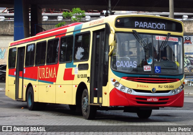 Auto Viação Jurema RJ 120.008 na cidade de Duque de Caxias, Rio de Janeiro, Brasil, por Luiz Petriz. ID da foto: 11960809.