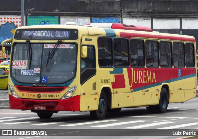 Auto Viação Jurema RJ 120.077 na cidade de Rio de Janeiro, Rio de Janeiro, Brasil, por Luiz Petriz. ID da foto: 11960797.