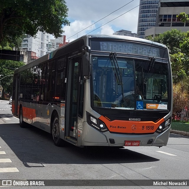 TRANSPPASS - Transporte de Passageiros 8 1518 na cidade de São Paulo, São Paulo, Brasil, por Michel Nowacki. ID da foto: 11960857.