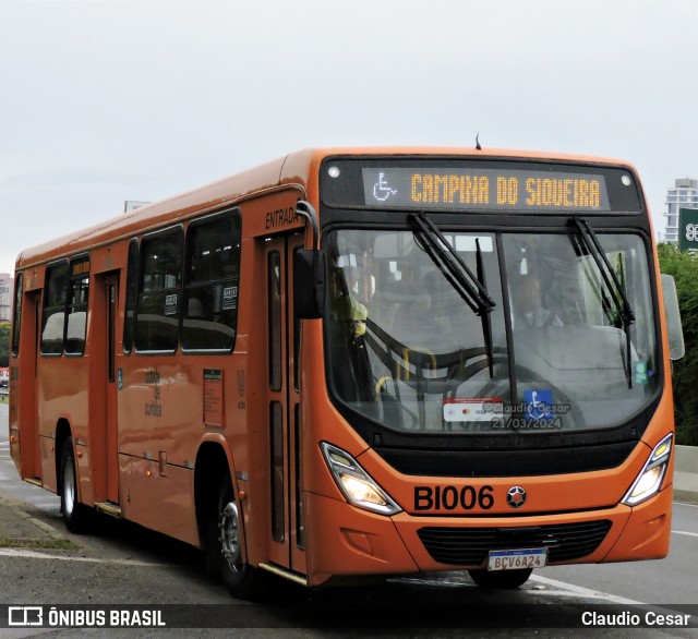 Transporte Coletivo Glória BI006 na cidade de Curitiba, Paraná, Brasil, por Claudio Cesar. ID da foto: 11960435.