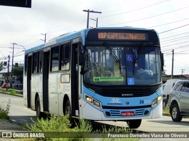 Maraponga Transportes 26809 na cidade de Fortaleza, Ceará, Brasil, por Francisco Dornelles Viana de Oliveira. ID da foto: 11960350.