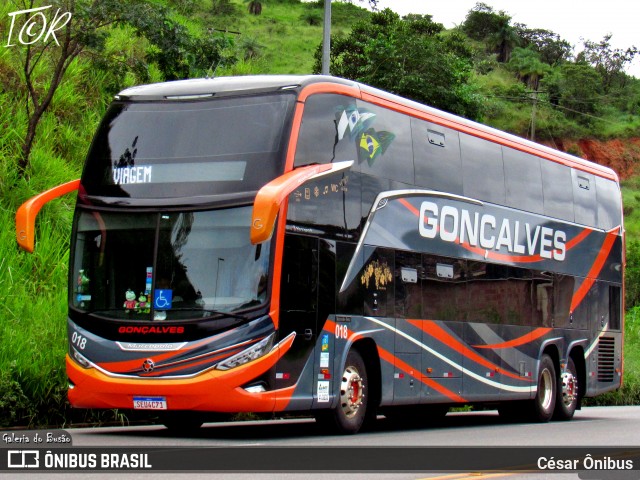 Gonçalves Transportes 018 na cidade de Sabará, Minas Gerais, Brasil, por César Ônibus. ID da foto: 11962965.
