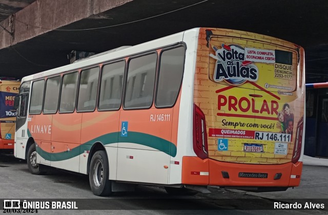 Linave Transportes RJ 146.111 na cidade de Nova Iguaçu, Rio de Janeiro, Brasil, por Ricardo Alves. ID da foto: 11962555.