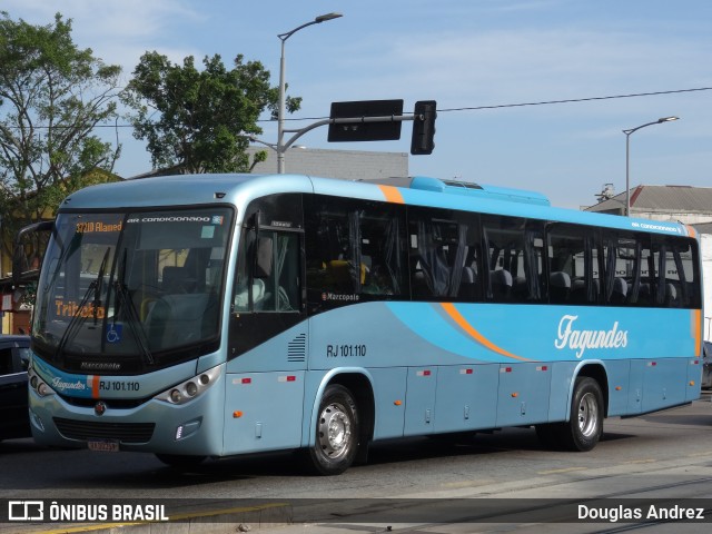 Auto Ônibus Fagundes RJ 101.110 na cidade de Rio de Janeiro, Rio de Janeiro, Brasil, por Douglas Andrez. ID da foto: 11963579.