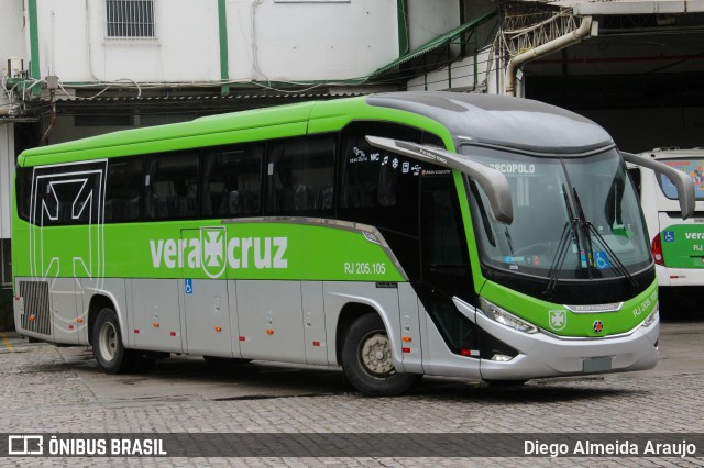 Viação Vera Cruz RJ 205.105 na cidade de Duque de Caxias, Rio de Janeiro, Brasil, por Diego Almeida Araujo. ID da foto: 11963068.