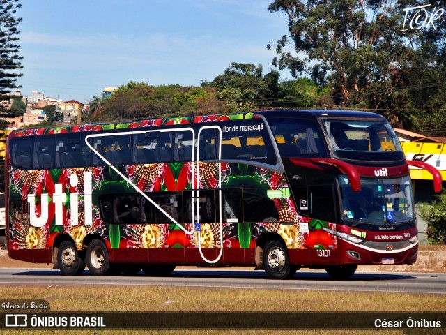 UTIL - União Transporte Interestadual de Luxo 13101 na cidade de Belo Horizonte, Minas Gerais, Brasil, por César Ônibus. ID da foto: 11963663.