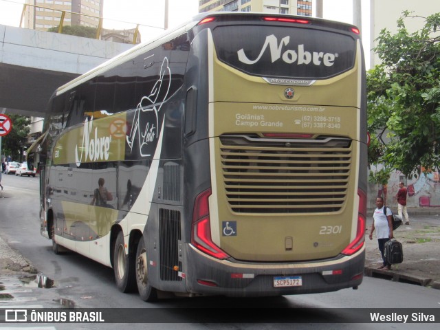 Nobre Transporte Turismo 2301 na cidade de Belo Horizonte, Minas Gerais, Brasil, por Weslley Silva. ID da foto: 11965292.