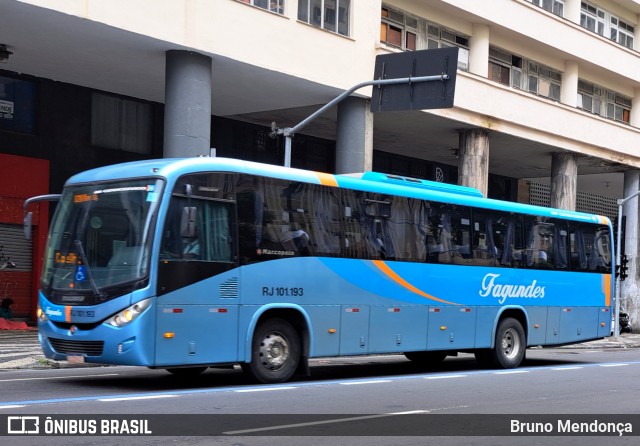 Auto Ônibus Fagundes RJ 101.193 na cidade de Rio de Janeiro, Rio de Janeiro, Brasil, por Bruno Mendonça. ID da foto: 11964249.