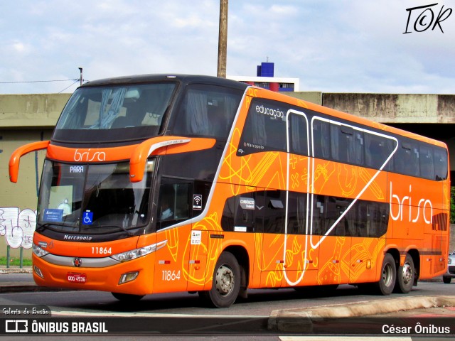 Brisa Ônibus 11864 na cidade de Belo Horizonte, Minas Gerais, Brasil, por César Ônibus. ID da foto: 11964885.