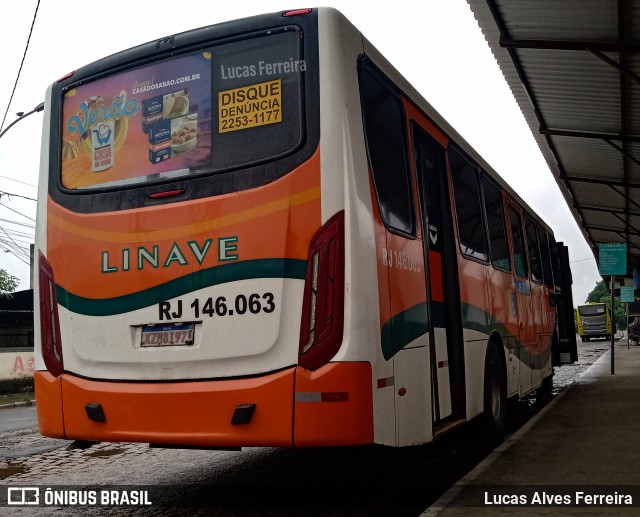 Linave Transportes RJ 146.063 na cidade de Queimados, Rio de Janeiro, Brasil, por Lucas Alves Ferreira. ID da foto: 11965849.