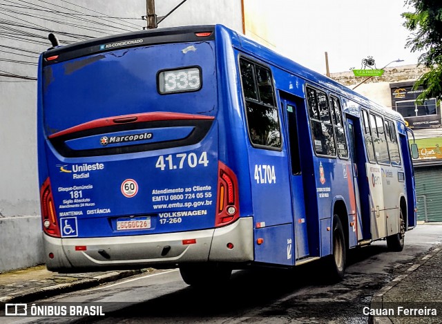 Radial Transporte Coletivo 41.704 na cidade de Itaquaquecetuba, São Paulo, Brasil, por Cauan Ferreira. ID da foto: 11966367.
