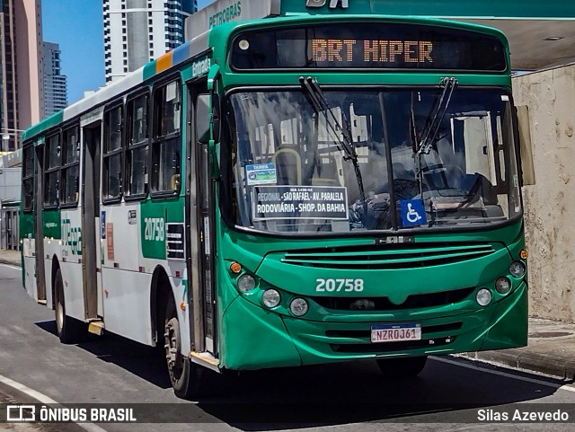 OT Trans - Ótima Salvador Transportes 20758 na cidade de Salvador, Bahia, Brasil, por Silas Azevedo. ID da foto: 11968069.