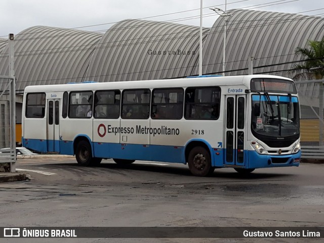 Expresso Metropolitano Transportes 2918 na cidade de Salvador, Bahia, Brasil, por Gustavo Santos Lima. ID da foto: 11967663.