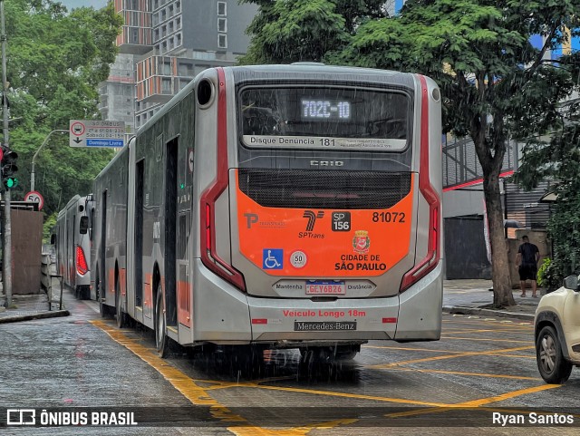 TRANSPPASS - Transporte de Passageiros 8 1072 na cidade de São Paulo, São Paulo, Brasil, por Ryan Santos. ID da foto: 11966453.