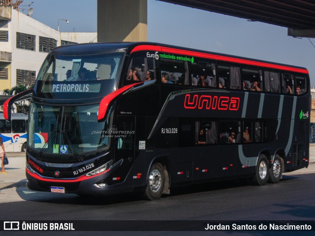 Transportes Única Petrópolis RJ 163.028 na cidade de Rio de Janeiro, Rio de Janeiro, Brasil, por Jordan Santos do Nascimento. ID da foto: 11967560.