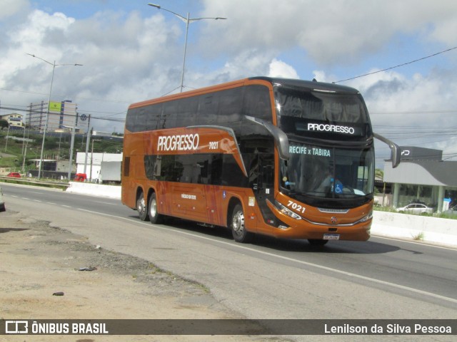 Auto Viação Progresso 7021 na cidade de Caruaru, Pernambuco, Brasil, por Lenilson da Silva Pessoa. ID da foto: 11968684.