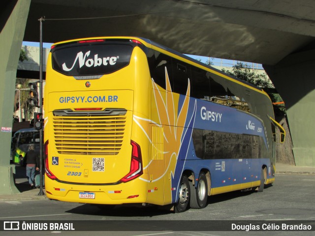 Nobre Transporte Turismo 2303 na cidade de Belo Horizonte, Minas Gerais, Brasil, por Douglas Célio Brandao. ID da foto: 11968743.
