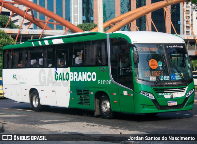 Viação Galo Branco RJ 181.018 na cidade de Rio de Janeiro, Rio de Janeiro, Brasil, por Jordan Santos do Nascimento. ID da foto: 11967150.