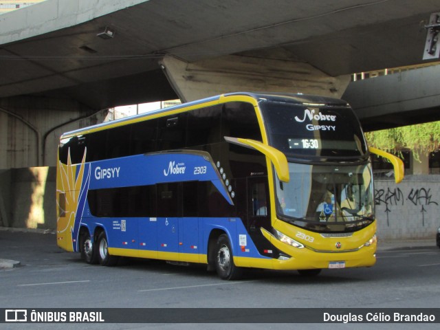 Nobre Transporte Turismo 2303 na cidade de Belo Horizonte, Minas Gerais, Brasil, por Douglas Célio Brandao. ID da foto: 11968742.