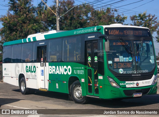 Viação Galo Branco RJ 181.021 na cidade de Niterói, Rio de Janeiro, Brasil, por Jordan Santos do Nascimento. ID da foto: 11967352.