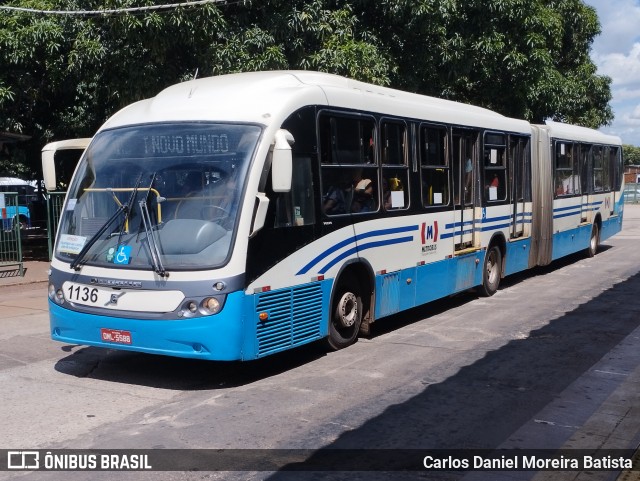 Metrobus 1136 na cidade de Goiânia, Goiás, Brasil, por Carlos Daniel Moreira Batista. ID da foto: 11966780.