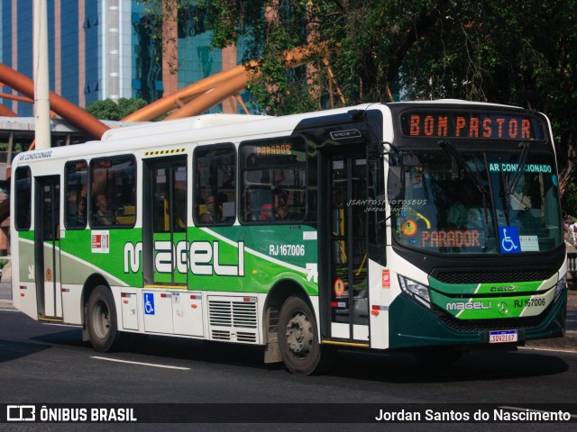 Transportes Mageli RJ 167.006 na cidade de Rio de Janeiro, Rio de Janeiro, Brasil, por Jordan Santos do Nascimento. ID da foto: 11967483.