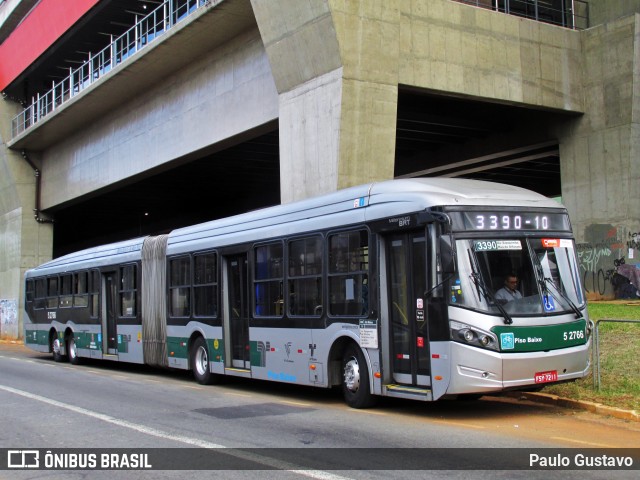 Via Sudeste Transportes S.A. 5 2766 na cidade de São Paulo, São Paulo, Brasil, por Paulo Gustavo. ID da foto: 11970512.
