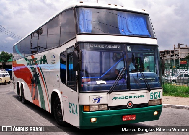 Empresa de Transportes Andorinha 5124 na cidade de São Paulo, São Paulo, Brasil, por Márcio Douglas Ribeiro Venino. ID da foto: 11973413.