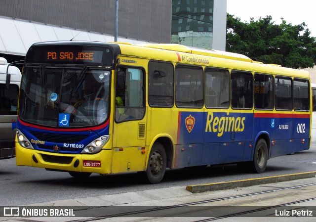 Auto Viação Reginas RJ 110.002 na cidade de Rio de Janeiro, Rio de Janeiro, Brasil, por Luiz Petriz. ID da foto: 11971536.