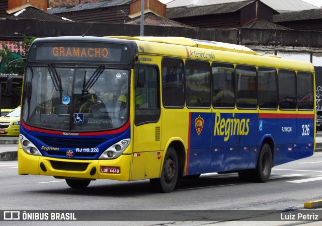 Auto Viação Reginas RJ 110.326 na cidade de Rio de Janeiro, Rio de Janeiro, Brasil, por Luiz Petriz. ID da foto: 11971543.