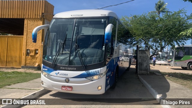 Vitória Transportes 12494 na cidade de Madre de Deus, Bahia, Brasil, por Thiago Pires. ID da foto: 11973725.