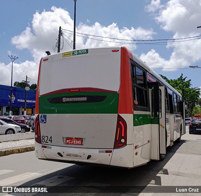 Borborema Imperial Transportes 824 na cidade de Jaboatão dos Guararapes, Pernambuco, Brasil, por Luan Cruz. ID da foto: 11971862.