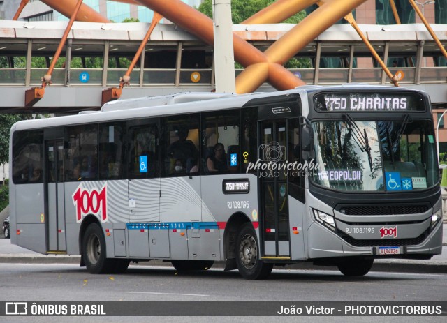 Auto Viação 1001 RJ 108.1195 na cidade de Rio de Janeiro, Rio de Janeiro, Brasil, por João Victor - PHOTOVICTORBUS. ID da foto: 11971245.