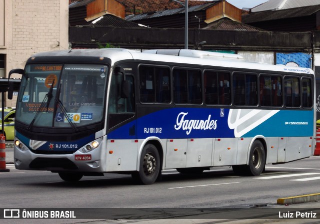 Auto Ônibus Fagundes RJ 101.012 na cidade de Rio de Janeiro, Rio de Janeiro, Brasil, por Luiz Petriz. ID da foto: 11975862.