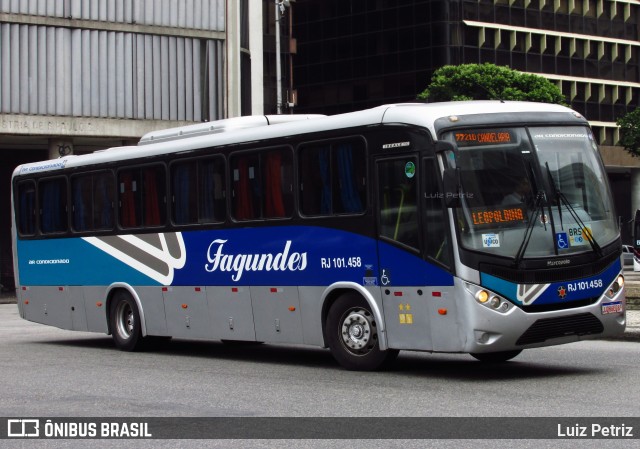 Auto Ônibus Fagundes RJ 101.458 na cidade de Rio de Janeiro, Rio de Janeiro, Brasil, por Luiz Petriz. ID da foto: 11975868.
